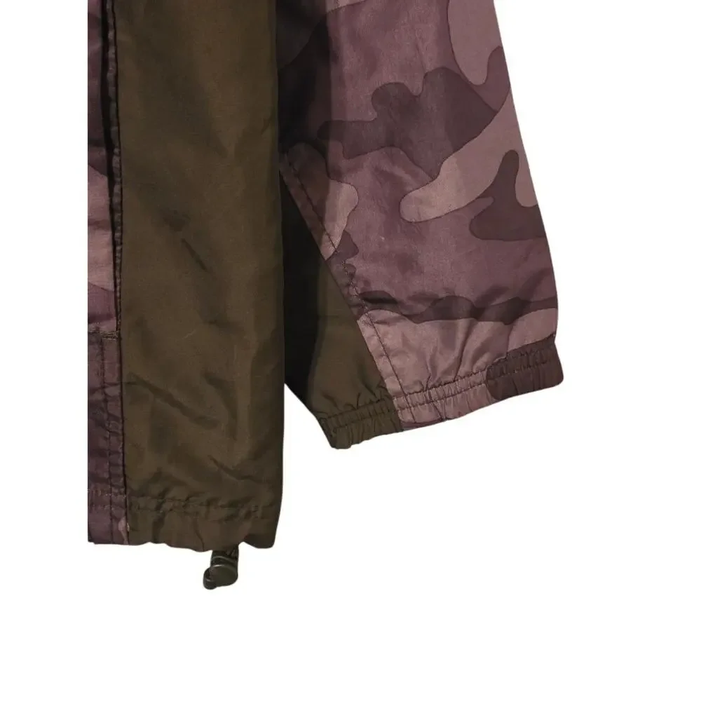 Old Navy Boys XL Green Camo Hooded Windbreaker Jacket Y2K Fall 2007